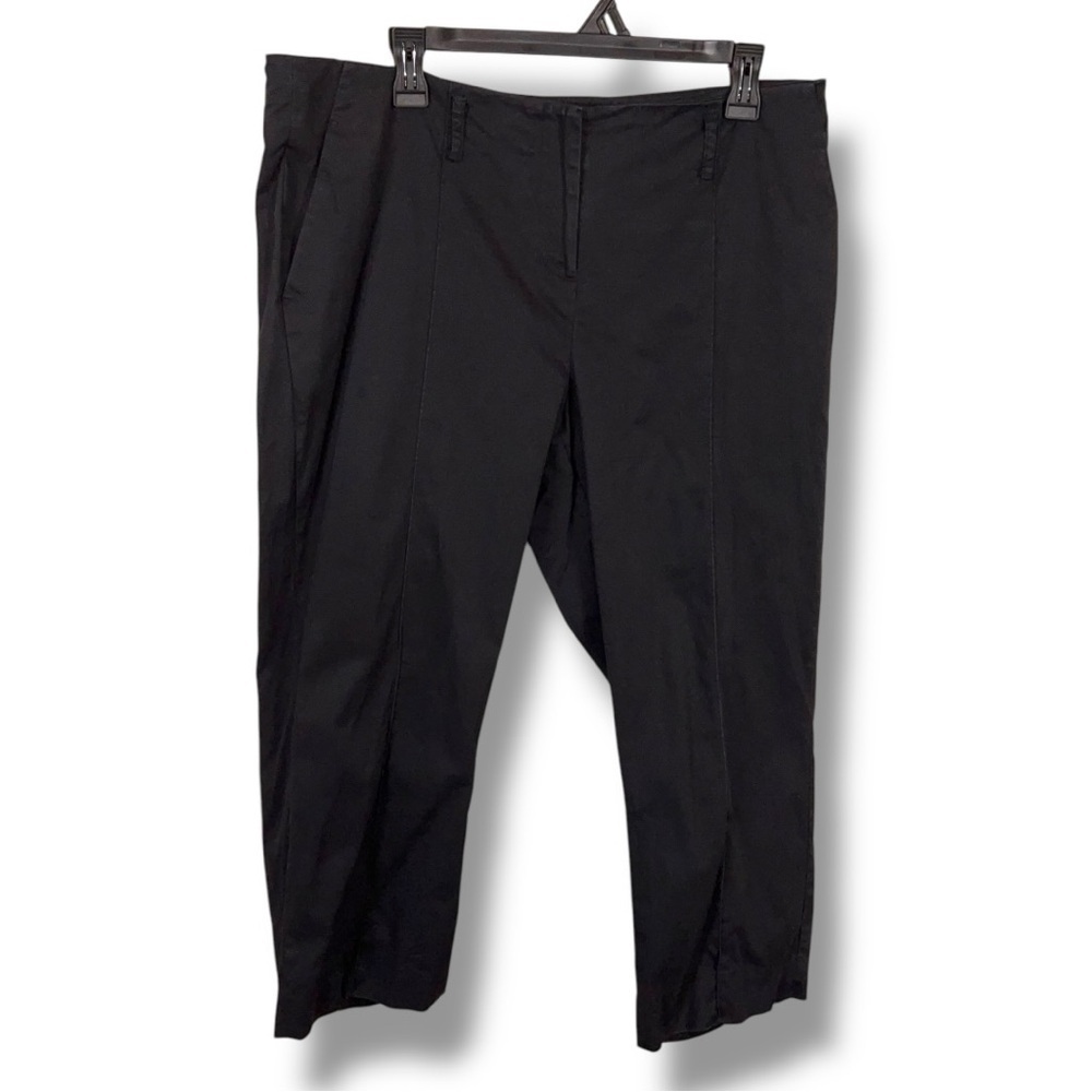 Size 14 Simply Vera Vera Wang Black Cropped Pants Cotton Blend Stretch